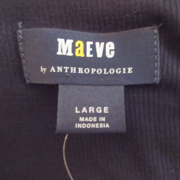 NWT Anthropologie Maeve Square-Neck Button-Front Cardigan Top In Black - Picture 10 of 12